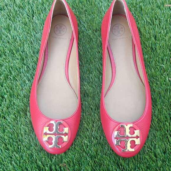NEW Tory Burch Benton 2 Ballet Flat Nappa Leather in Brilliant Red - Picture 5 of 6